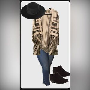 Torrid Fringe drape front cardigan